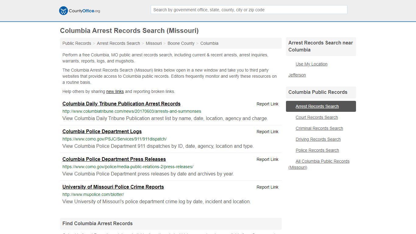 Arrest Records Search - Columbia, MO (Arrests & Mugshots)