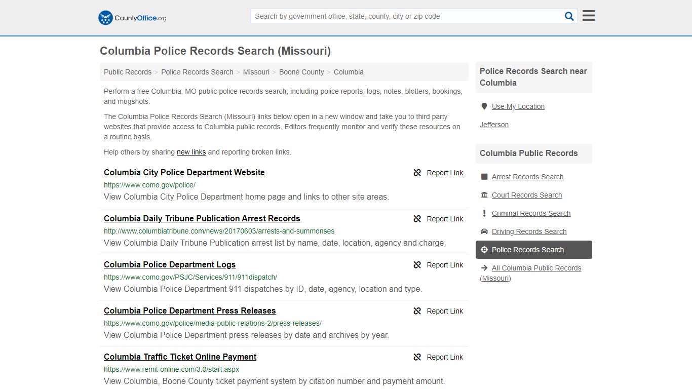 Police Records Search - Columbia, MO (Accidents & Arrest ...